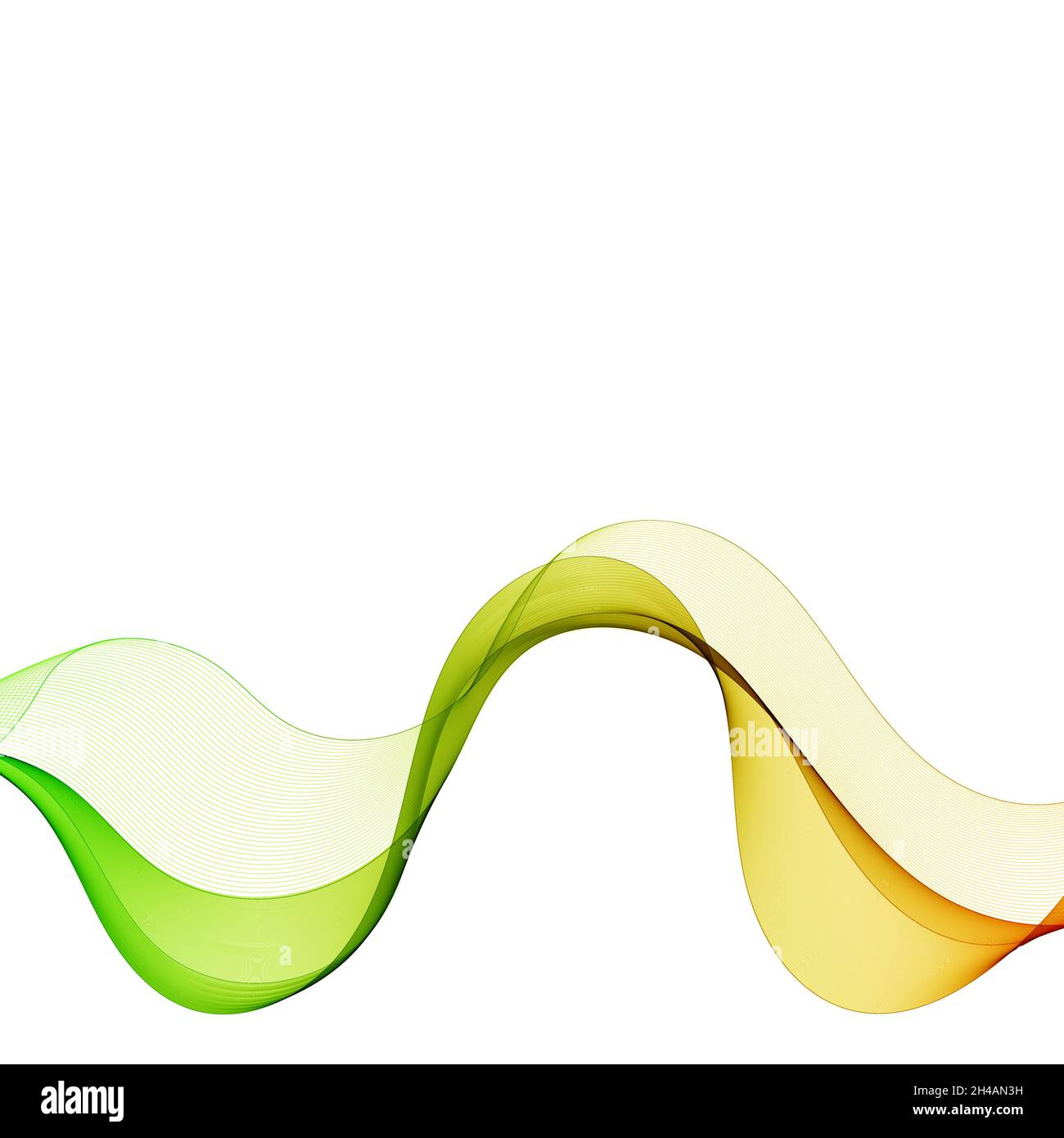 Flusso astratto di onde colorate su sfondo bianco. Foto Stock