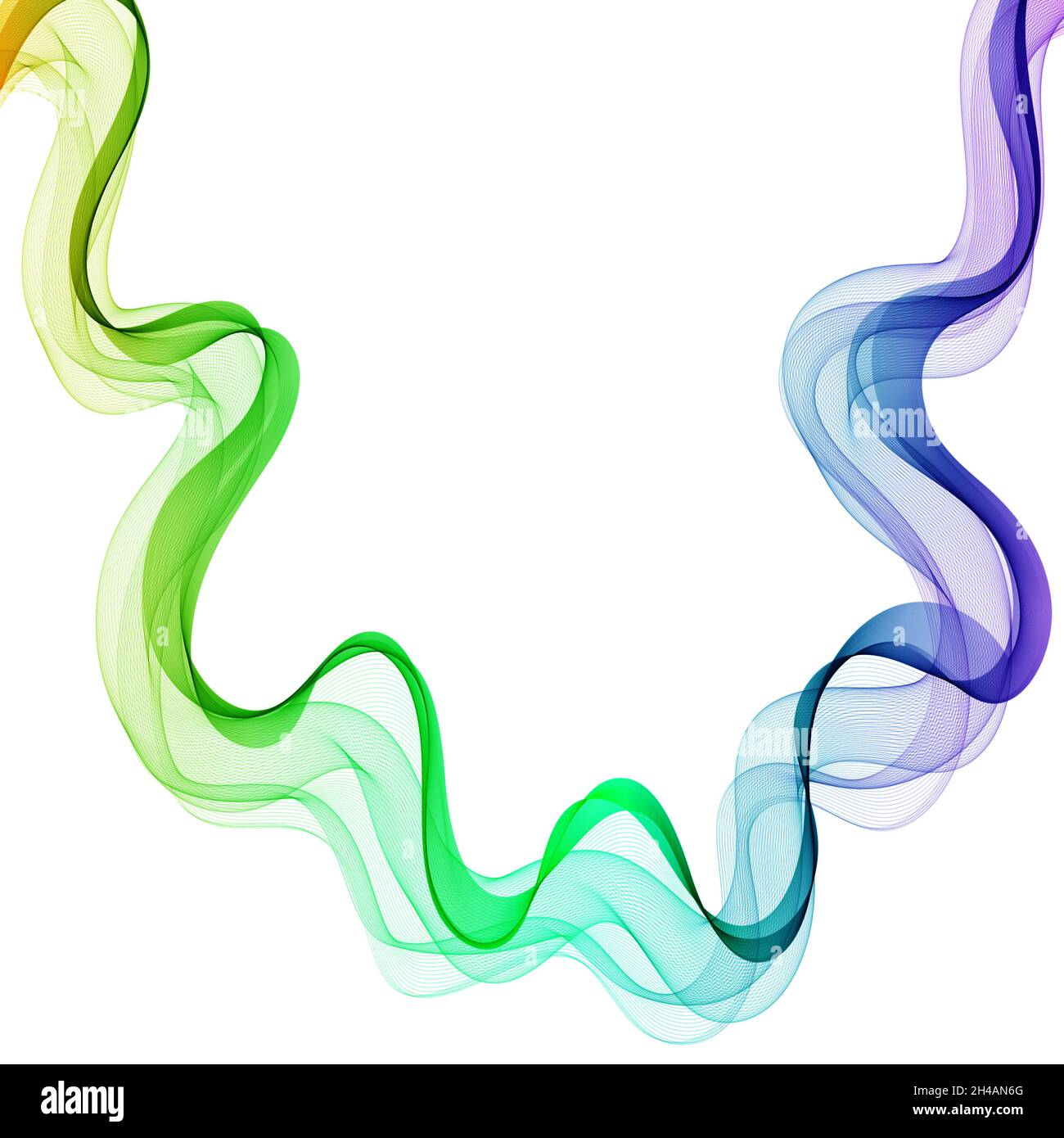 Regolare il flusso dell'onda. Onda di colore. Set di disegno astratto elementi. Foto Stock