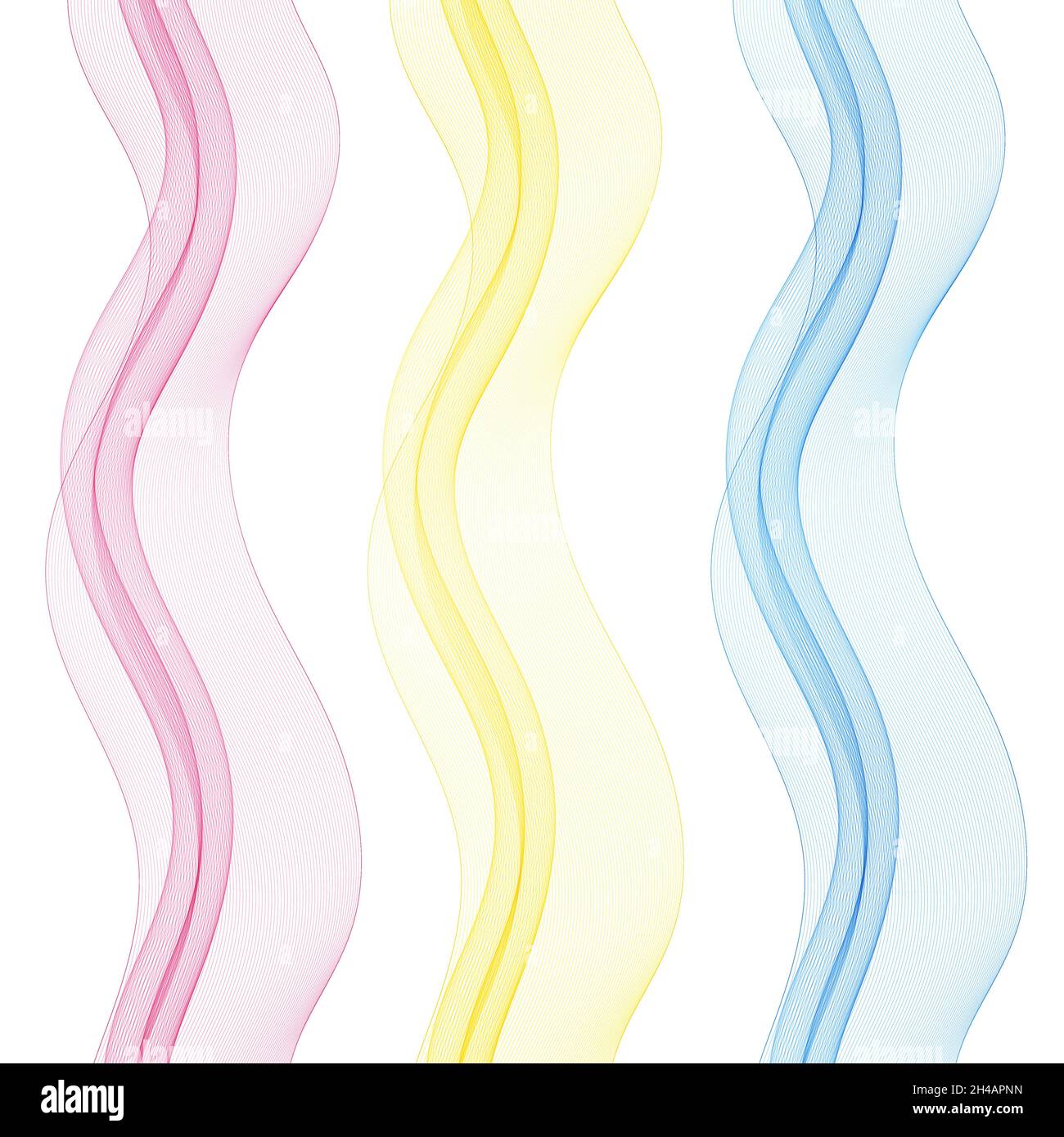 Regolare il flusso dell'onda. Onda di colore. Set di disegno astratto elementi. Foto Stock