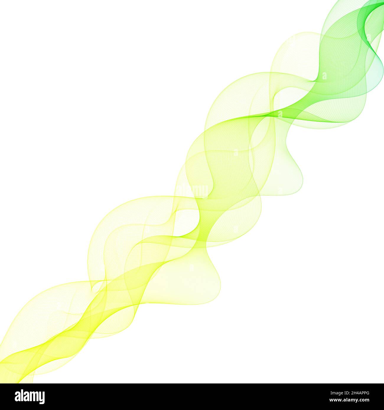 Flusso astratto di onde colorate su sfondo bianco. Foto Stock