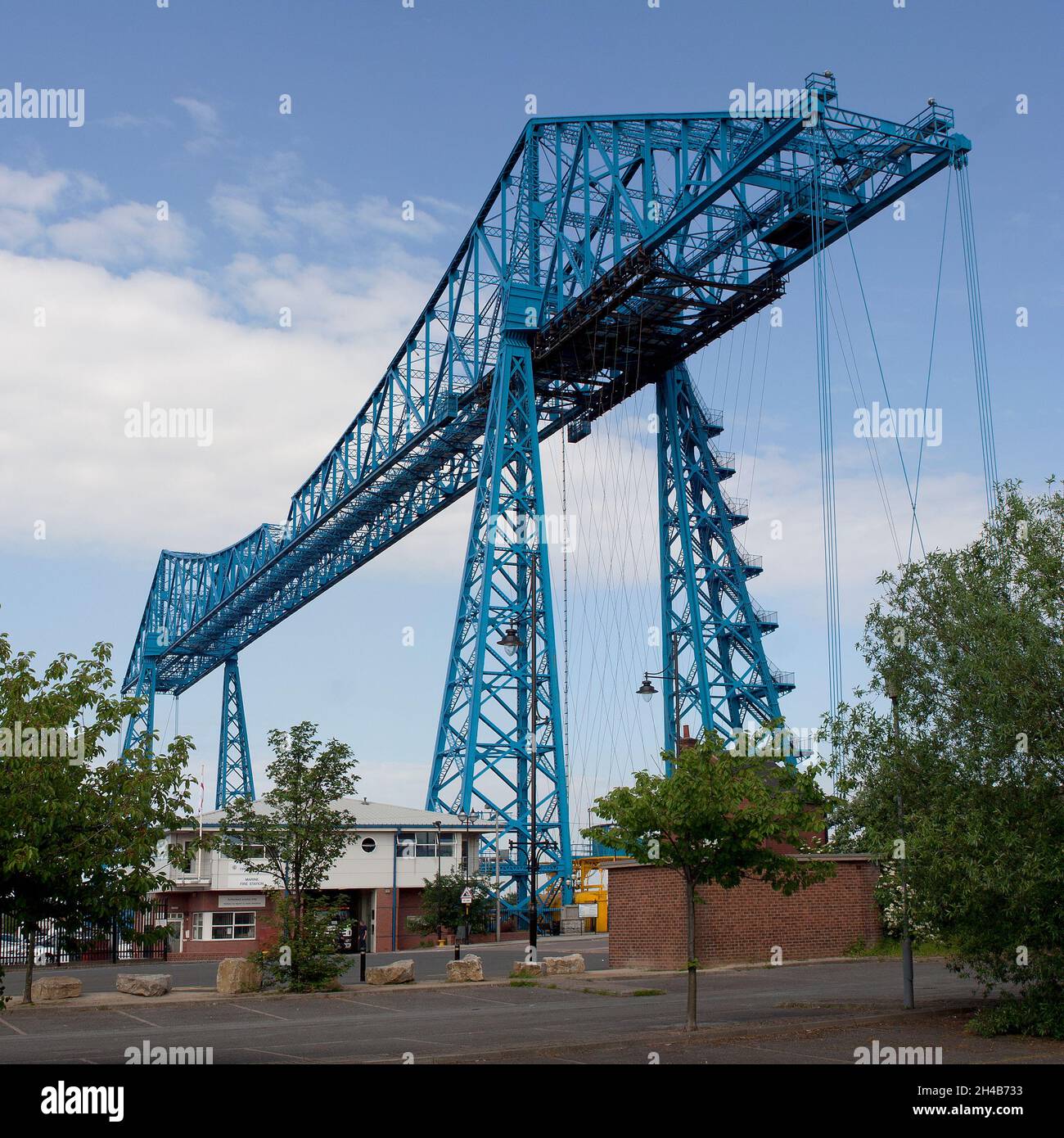 Transporter Bridge sul fiume Tees a Middlesborough Cleveland UK Foto Stock