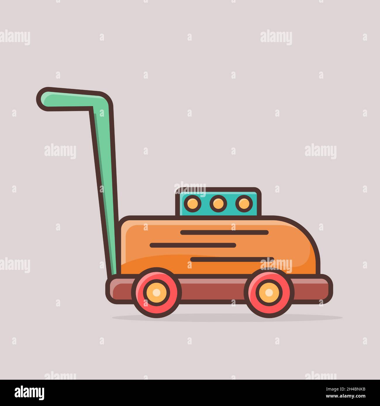 tosaerba isolato cartoon illustrazione vettoriale in stile piatto Illustrazione Vettoriale