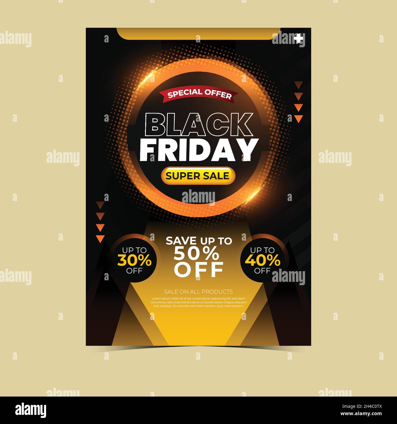 super vendita black friday banner disegno vettoriale Illustrazione Vettoriale