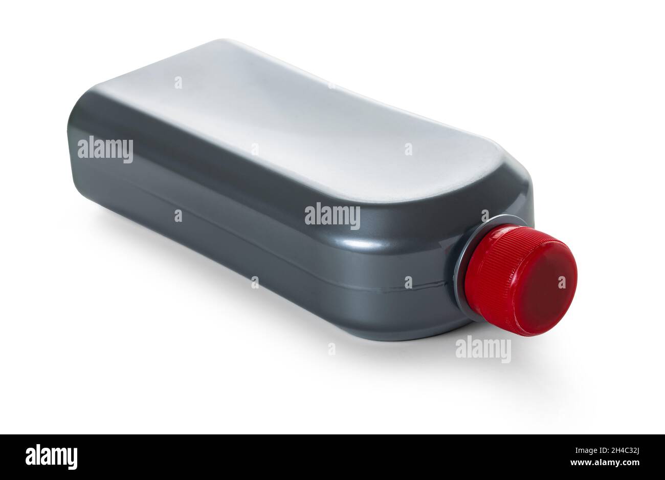 flacone in plastica con chimica su sfondo bianco isolato Foto Stock