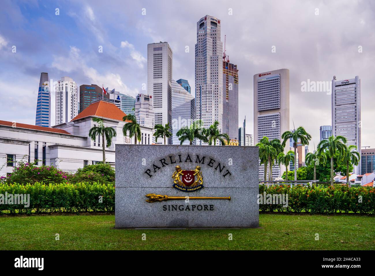 Parlamento House di Singapore presso Parliament Place, Singapore. Foto Stock