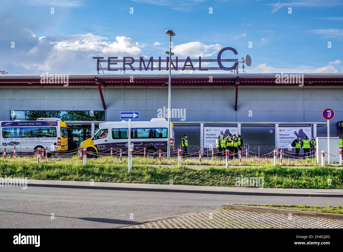 Impfzentrum, Gebäude Terminal C, Flughafen, Tegel, Reinickendorf, Berlino, Germania Foto Stock