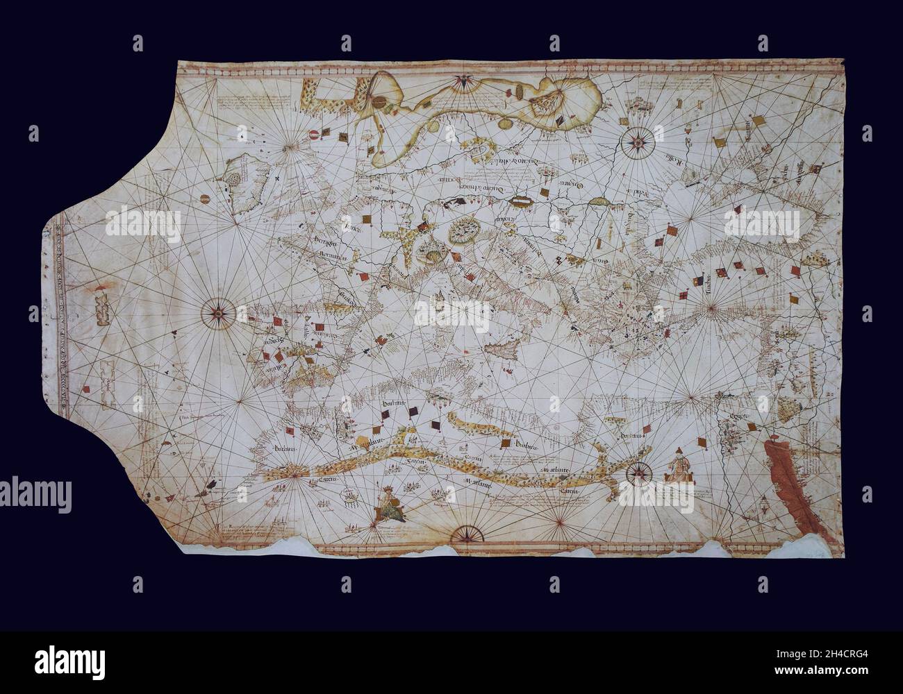 Cartografia nautica Borgiana VIII di Andrea Benincasa, 1508. Foto Stock