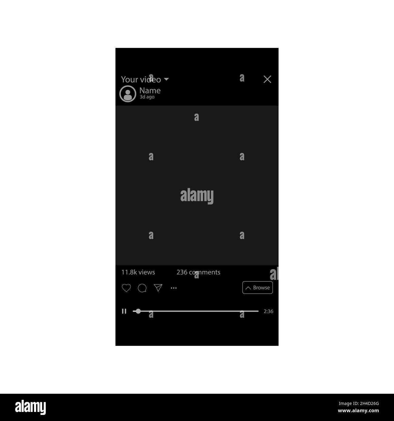 Finestra IGTV Video nel dispositivo. Vettore eps10 Illustrazione Vettoriale