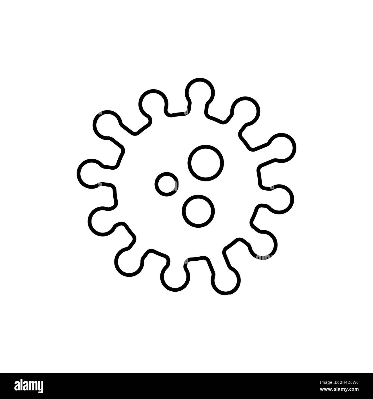 Corona virus icona stile linea semplice design Illustrazione Vettoriale