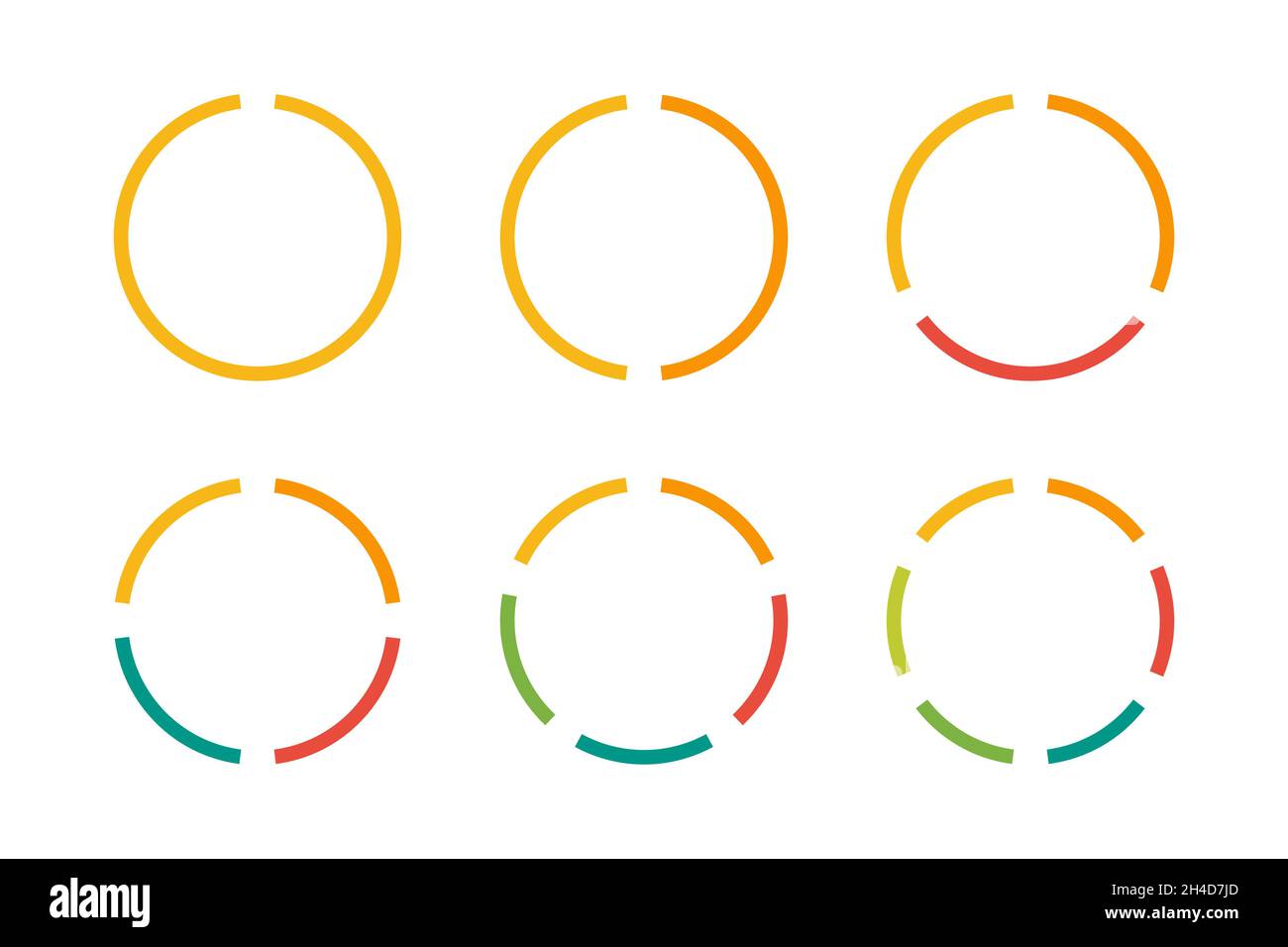 Set di icone dei cerchi infografici. Concetto aziendale Illustrazione Vettoriale