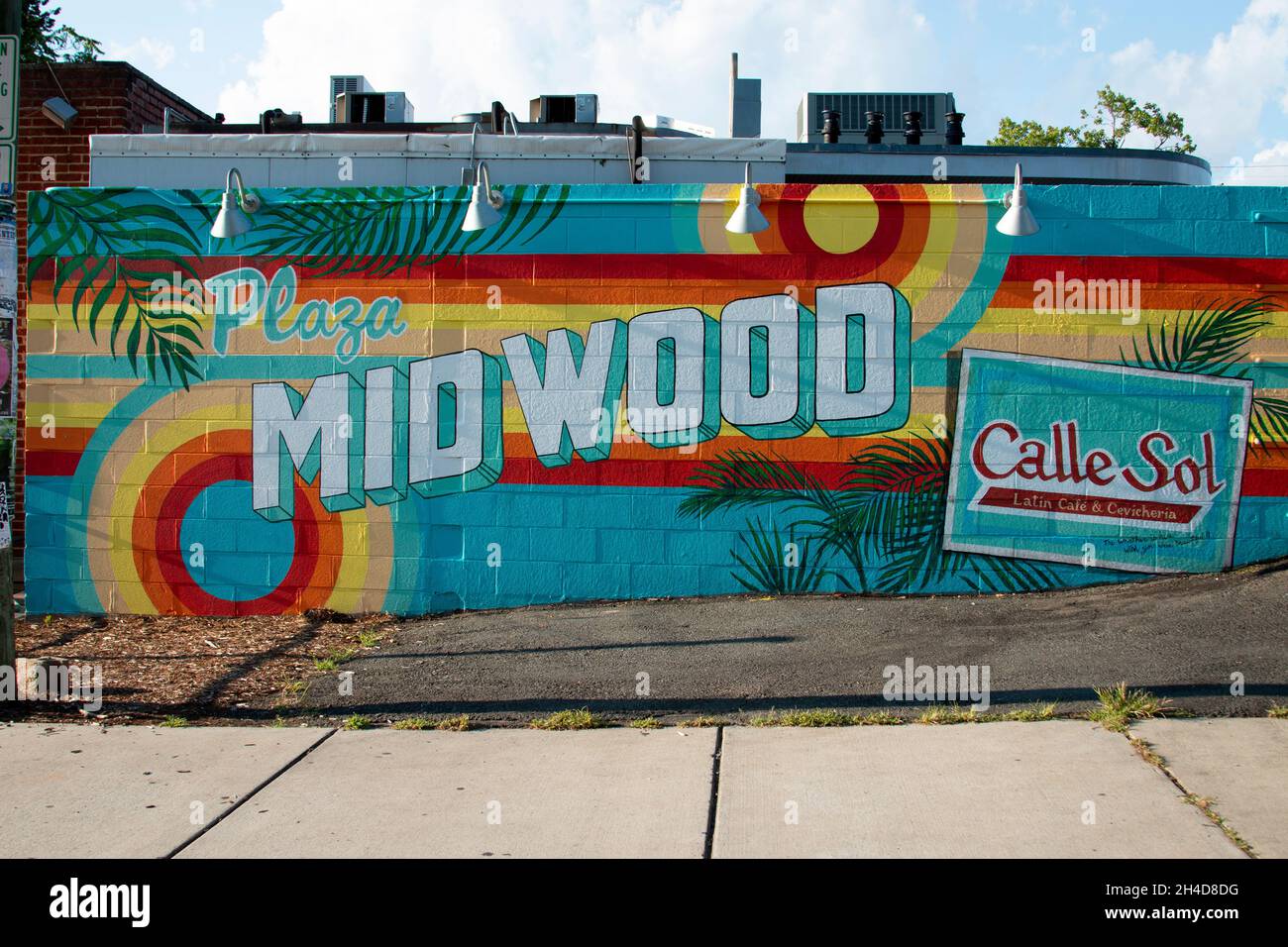 Calle Sol a Plaza-Midwood, Charlotte, NC Foto Stock