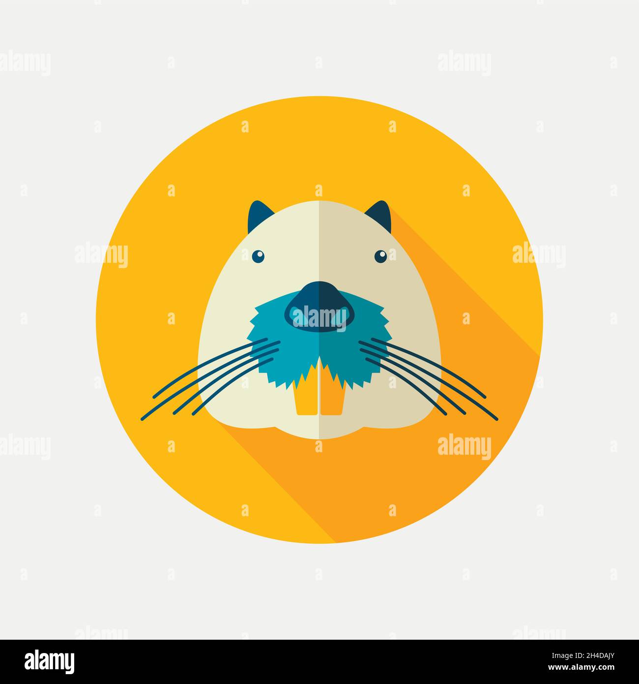 Icona piatta Otter Beaver. Simbolo del vettore della testa animale eps 10 Illustrazione Vettoriale