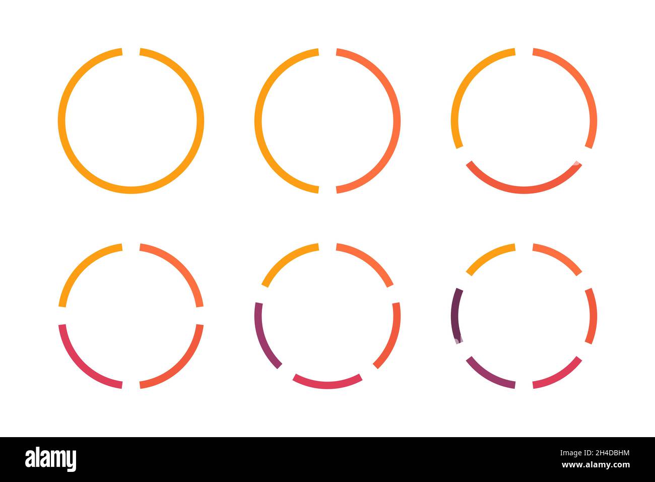Set di icone dei cerchi infografici. Concetto aziendale Illustrazione Vettoriale
