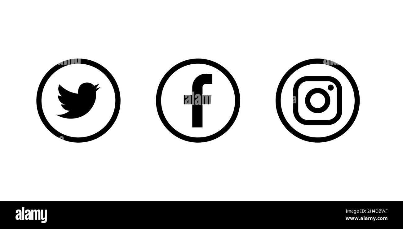 Icone dei logo dei social media Illustrazione Vettoriale