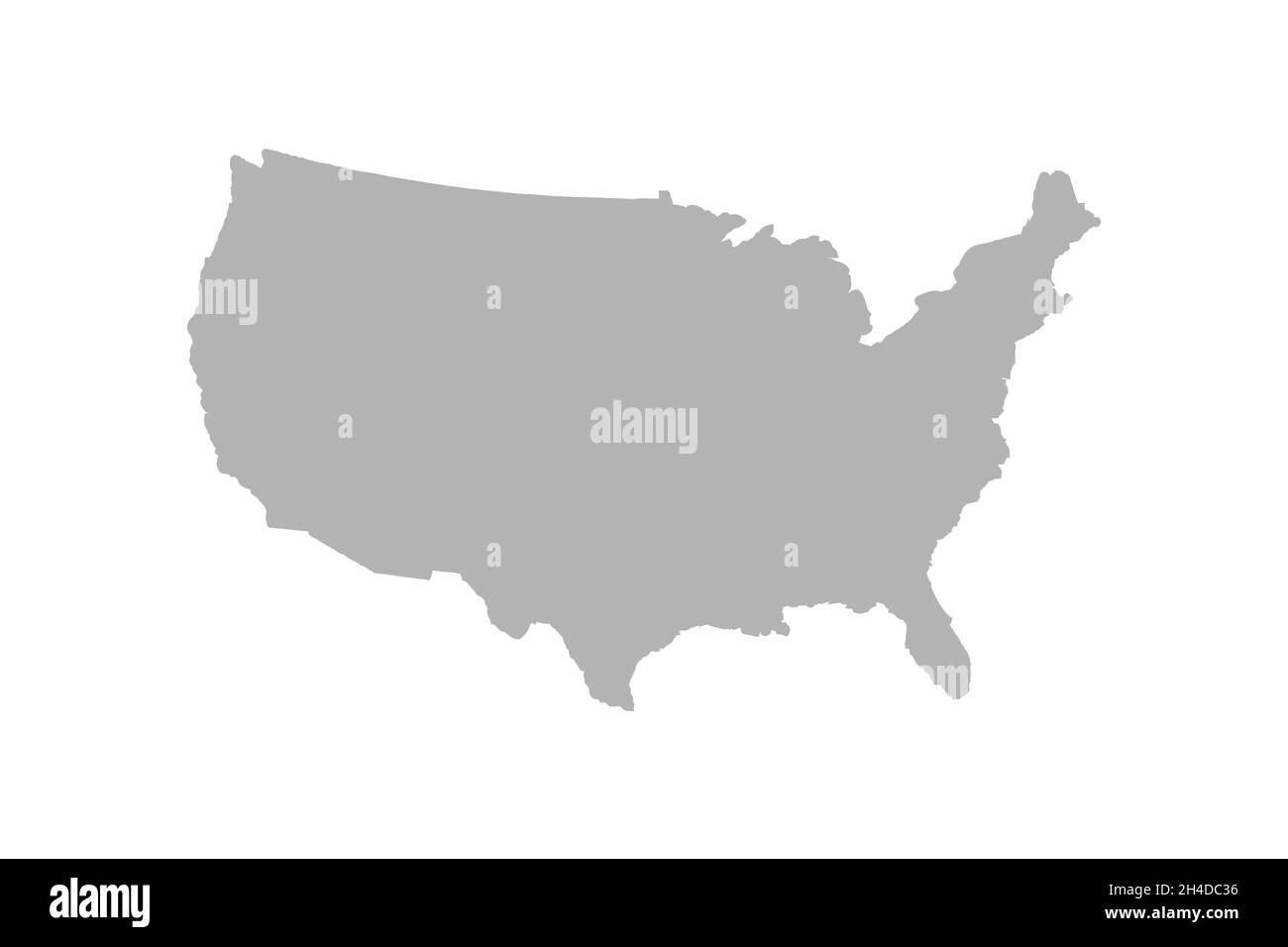 Mappa degli stati Uniti su sfondo bianco Illustrazione Vettoriale