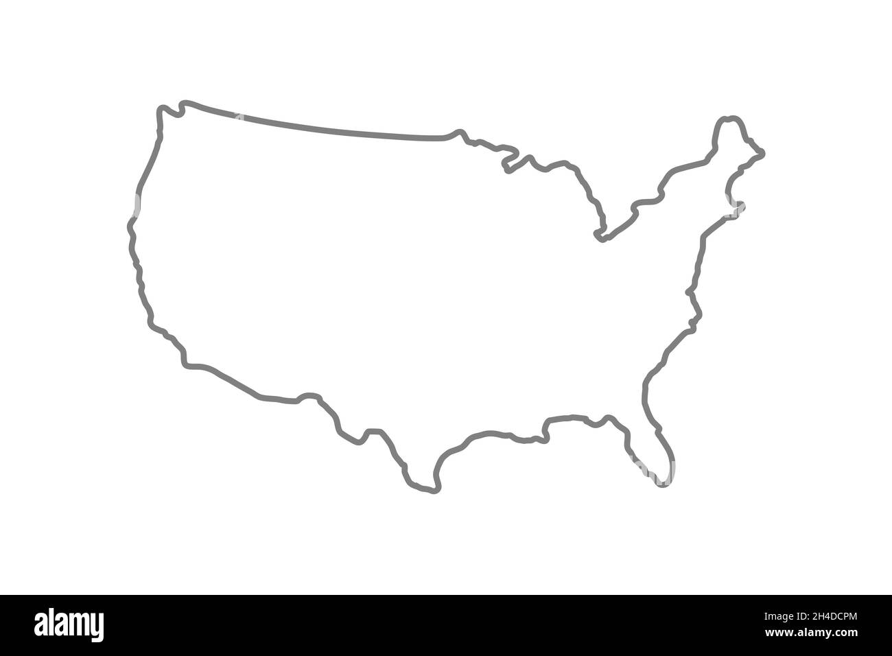 Stile della linea dell'icona della mappa degli Stati Uniti Illustrazione Vettoriale