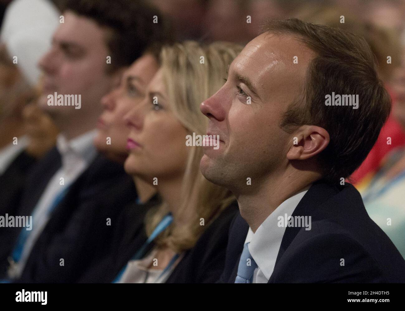 Matthew Hancock, politico britannico, partecipa al secondo giorno della conferenza del partito conservatore presso l'International Convention Centre, ICC, Birmingham. Lunedì 3 ottobre 2016. Il credito fotografico deve essere: Isabel Infantes / EMPICS Entertainment. Foto Stock
