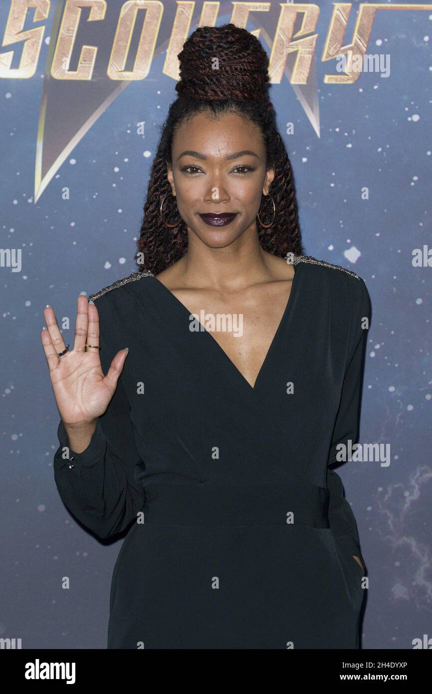 Sonequa Martin-Green partecipa alla Star Trek: Scoperta speciale fan screening fotocellula alla Millbank Tower Domenica, 5 Novembre..Foto datata: Domenica 5 Novembre 2017. Il credito fotografico deve essere: Isabel Infantes / EMPICS Entertainment. Foto Stock