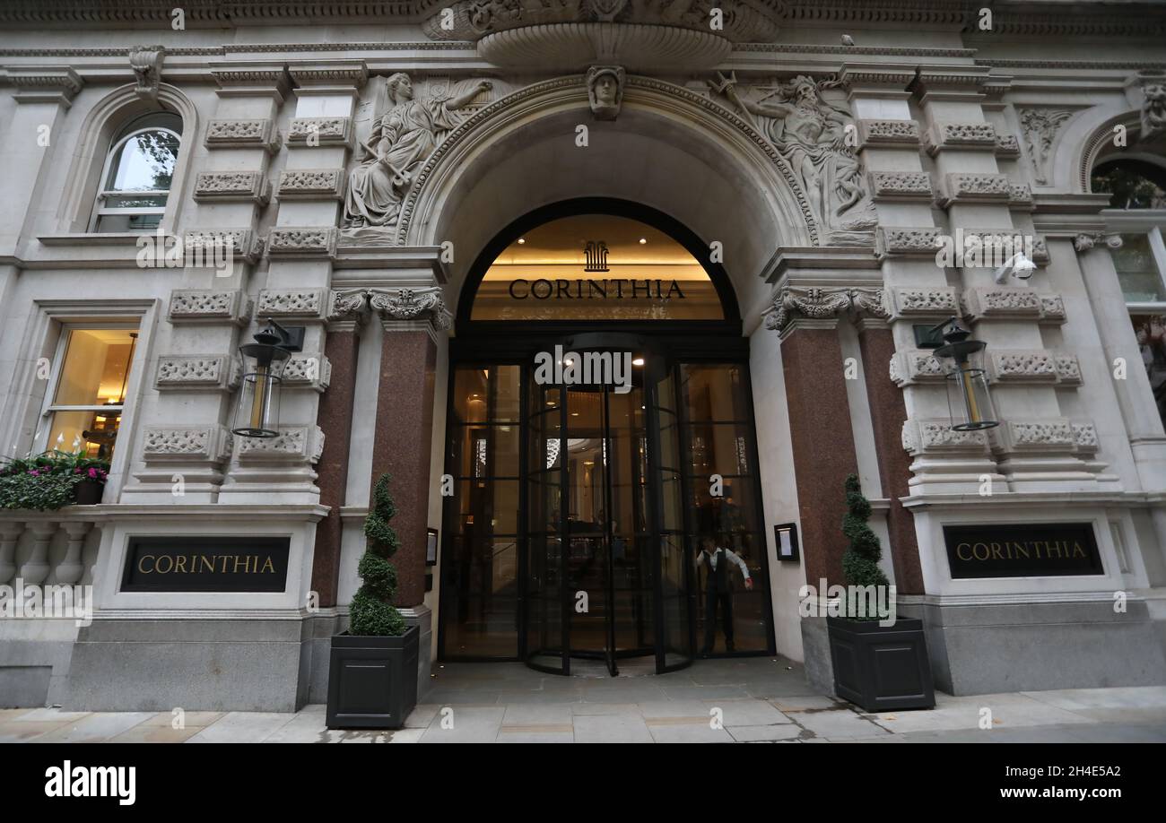 Una vista generale del Corinthia Hotel in Whitehall Place, Londra. Immagine datata: Martedì 10 settembre 2019. Il credito fotografico deve essere: Isabel Infantes / EMPICS Entertainment. Foto Stock