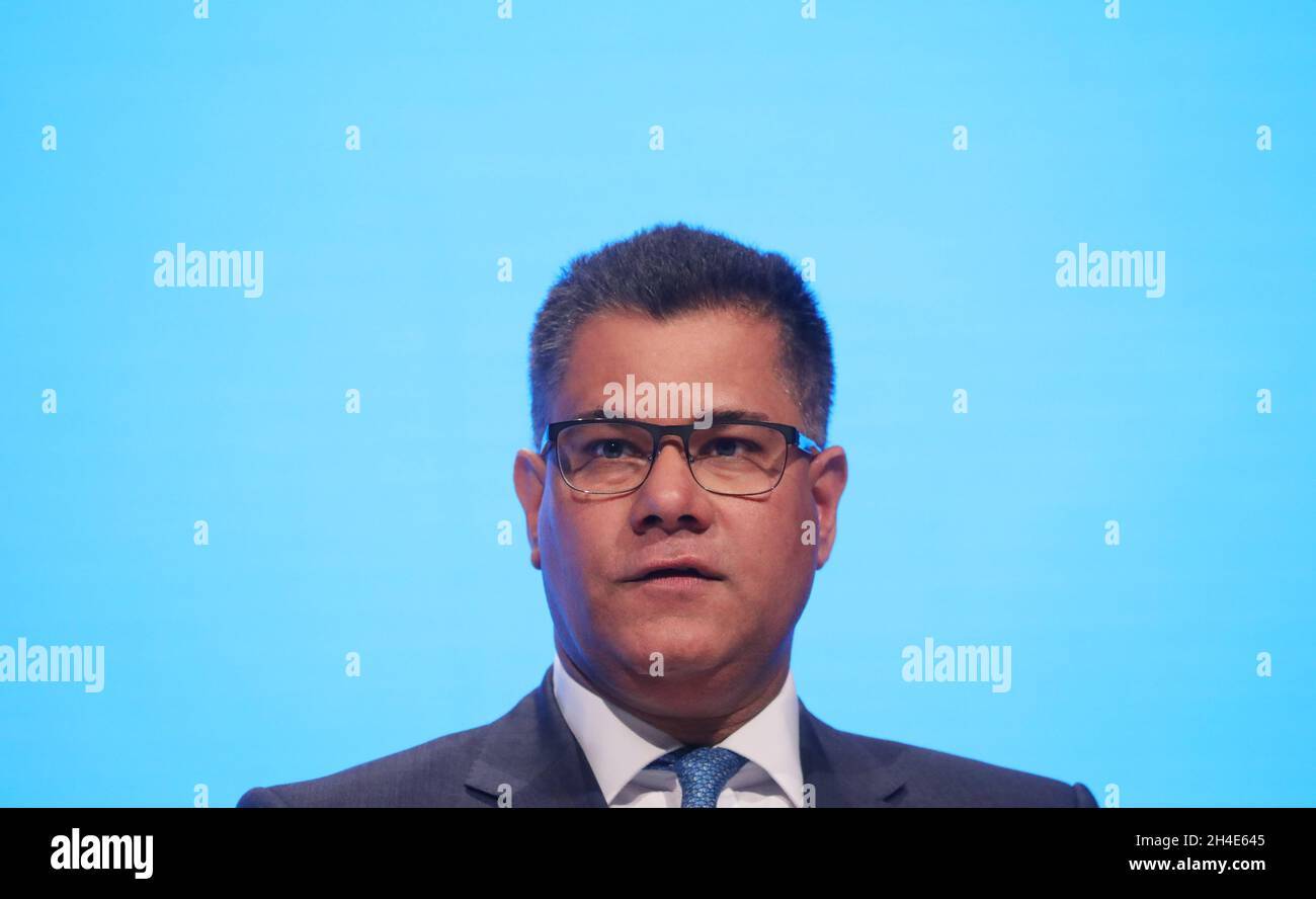 Il Segretario per lo sviluppo Internazionale Alok Sharma ha tenuto un discorso sul tema "costruire una Gran Bretagna sicura e prospera" il giorno uno della Conferenza del Partito conservatore che si tiene presso il Centro Congressi di Manchester. Foto datata: Domenica 29 settembre 2019. Il credito fotografico deve essere: Isabel Infantes / EMPICS Entertainment. Foto Stock