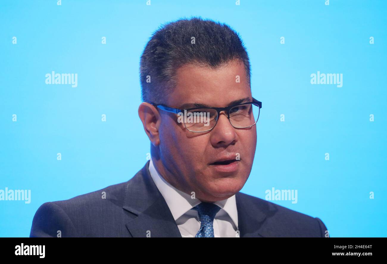 Il Segretario per lo sviluppo Internazionale Alok Sharma ha tenuto un discorso sul tema "costruire una Gran Bretagna sicura e prospera" il giorno uno della Conferenza del Partito conservatore che si tiene presso il Centro Congressi di Manchester. Foto datata: Domenica 29 settembre 2019. Il credito fotografico deve essere: Isabel Infantes / EMPICS Entertainment. Foto Stock
