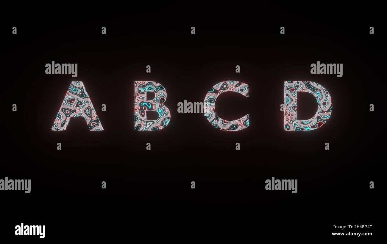 Grafica di bella texture o formazione di pattern sul testo A B C D. Foto Stock