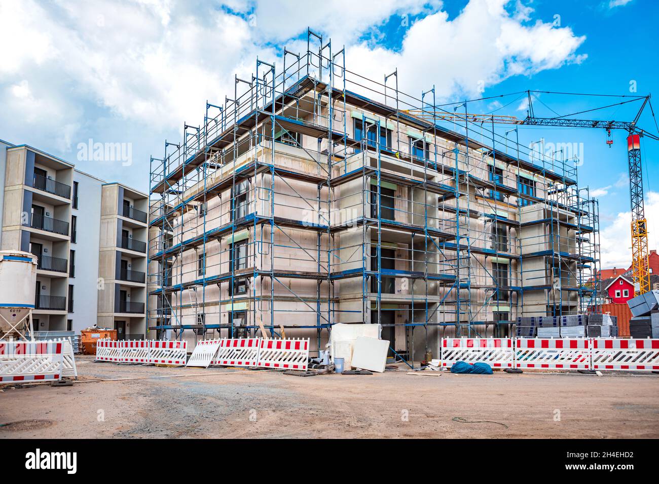 Costruzione residenziale di un edificio a più piani in Germania Foto Stock