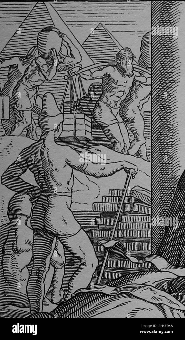 Esodo. Mosè chiede la liberazione degli Israeliti. Dettaglio. Incisione, 19 ° secolo. Foto Stock