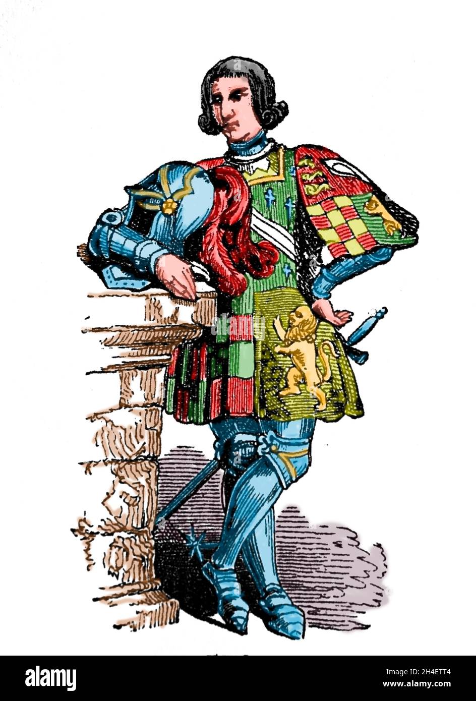 Primo duca di Norfolk, John Howard (1225-1485). Nobile inglese, soldato, politico. Incisione. Foto Stock