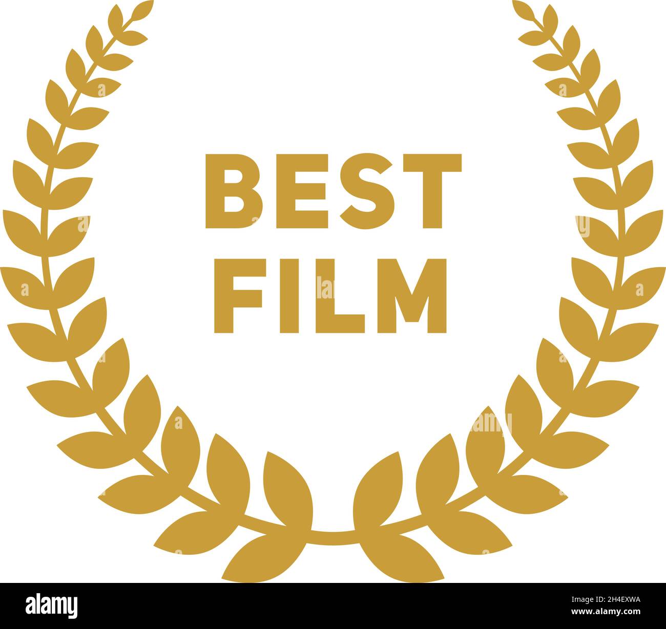 Miglior emblema del film. Corona di alloro d'oro. Cartello Triunph Illustrazione Vettoriale