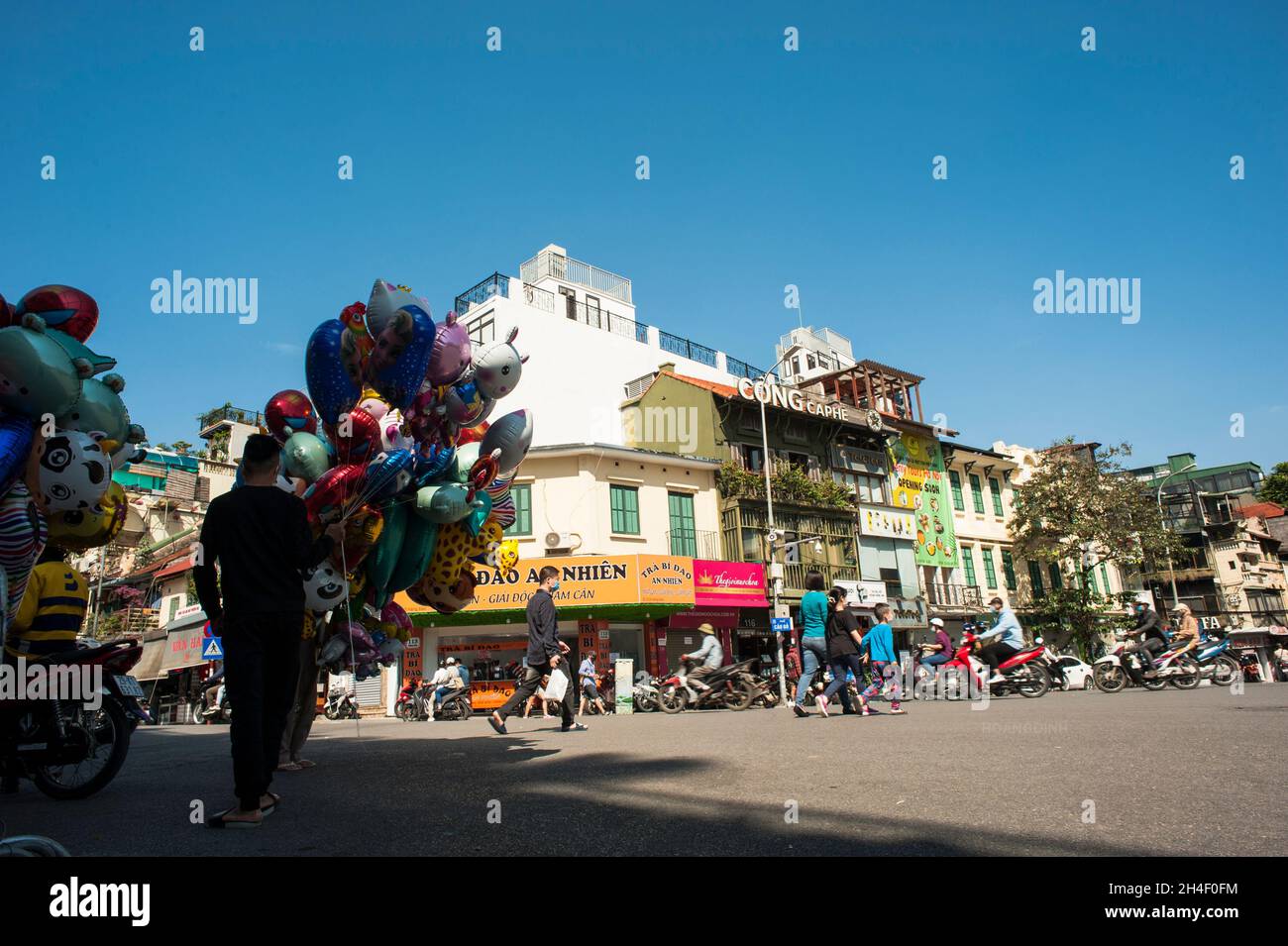 La vita di strada di Hanoi Foto Stock