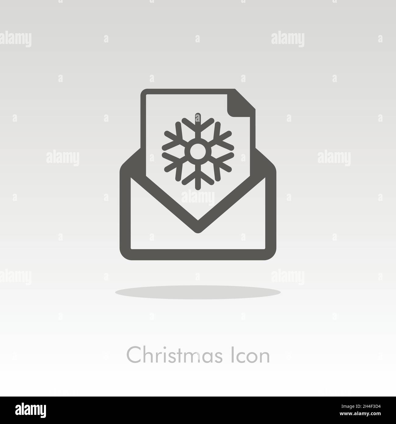 Icona della lettera di Natale, illustrazione vettoriale eps 10 Illustrazione Vettoriale