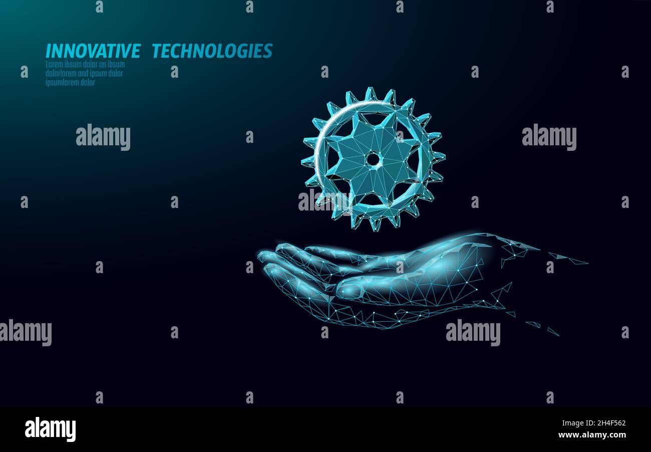3D Gears Work Progress Concept. Lavoro di squadra per l'ingegneria dei meccanismi dell'industria delle ruote. Analisi dei dati del motore aziendale COG. Vettore di coaching problema creativo Illustrazione Vettoriale