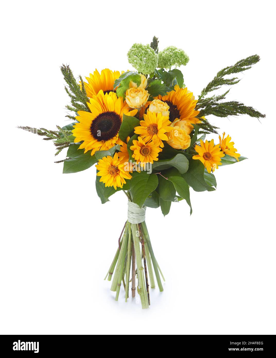 un bouquet di nozze isolato su bianco. Profumo fresco e lussureggiante di fiori colorati Foto Stock