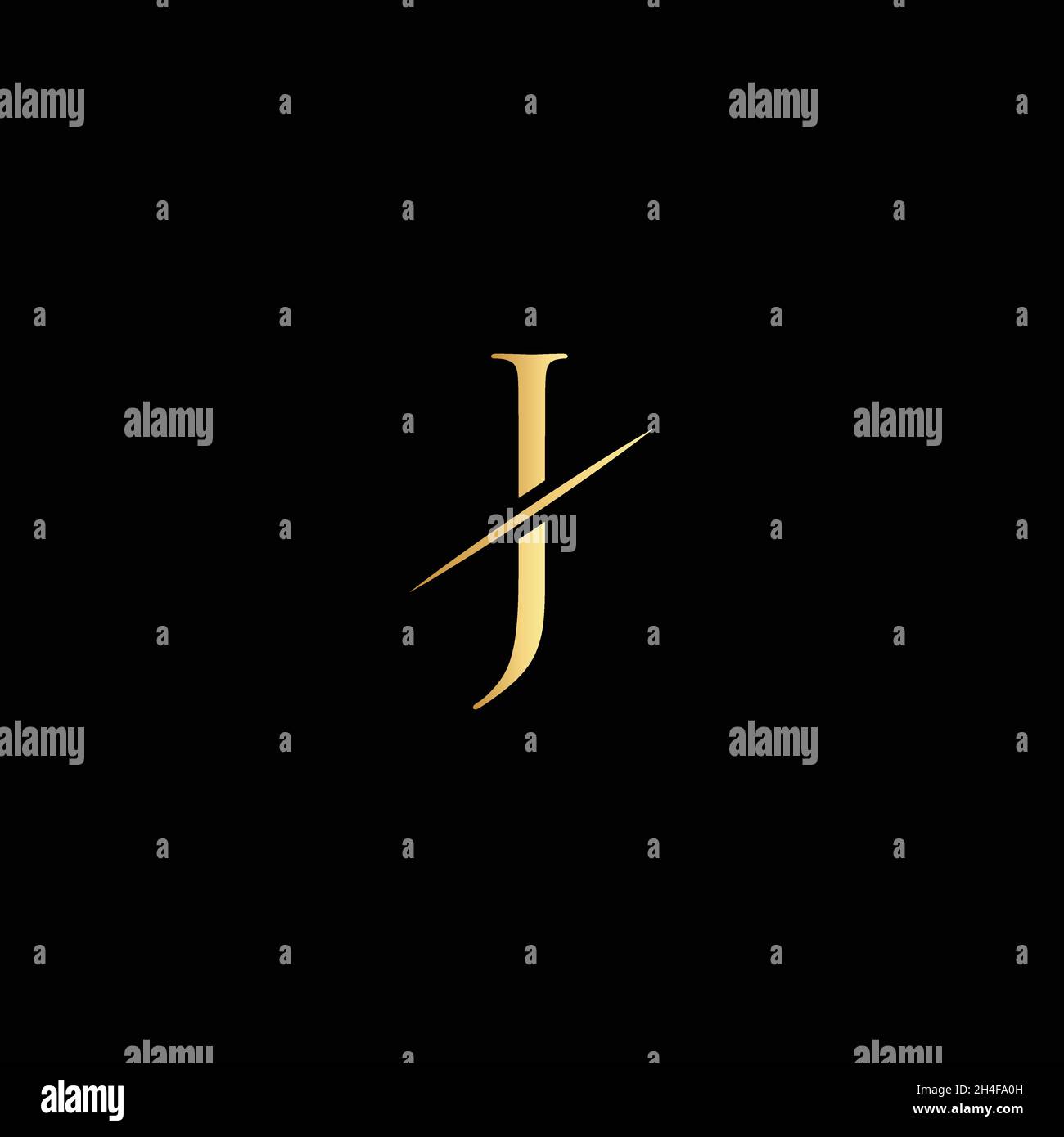 Minimal moderno Abstract elegante linea art lettera J logo. Simbolo icona del logo del minimalismo creativo. Illustrazione Vettoriale