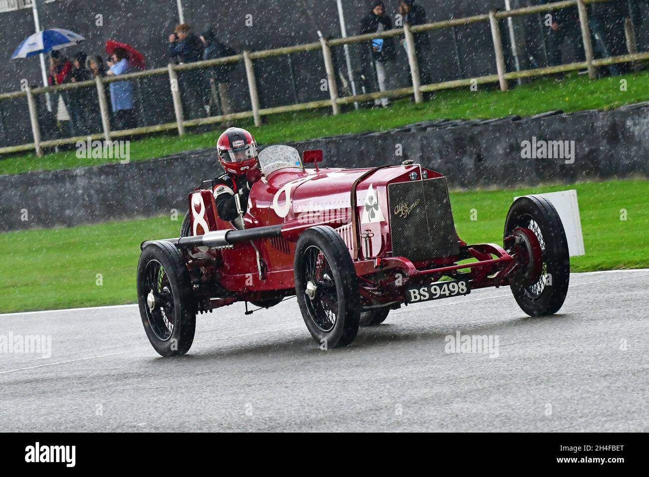 Tony Best, Alfa Romeo RLS Targa Florio, 1923, SF Edge Trophy, un brace di gare per le speciali Edwardian pre-1923, Goodwood 78° Members Meeting, Goodwoo Foto Stock