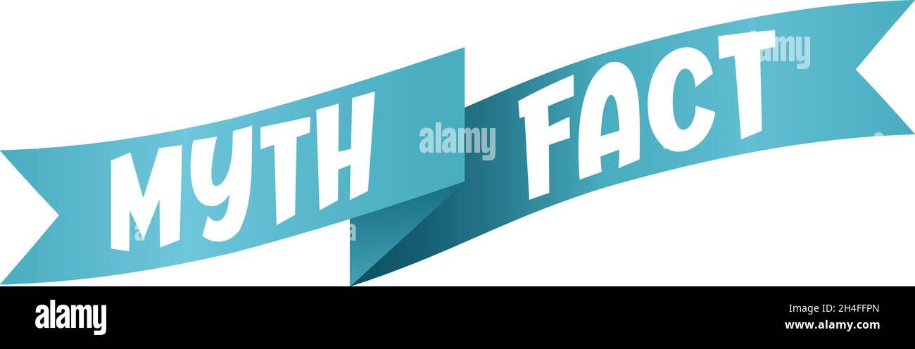 Miti e fatti segno. Design dell'intestazione Miti vs fatti. I fatti veri o falsi sono una bolla. Design di striscioni per qualsiasi scopo. Illustrazione Vettoriale
