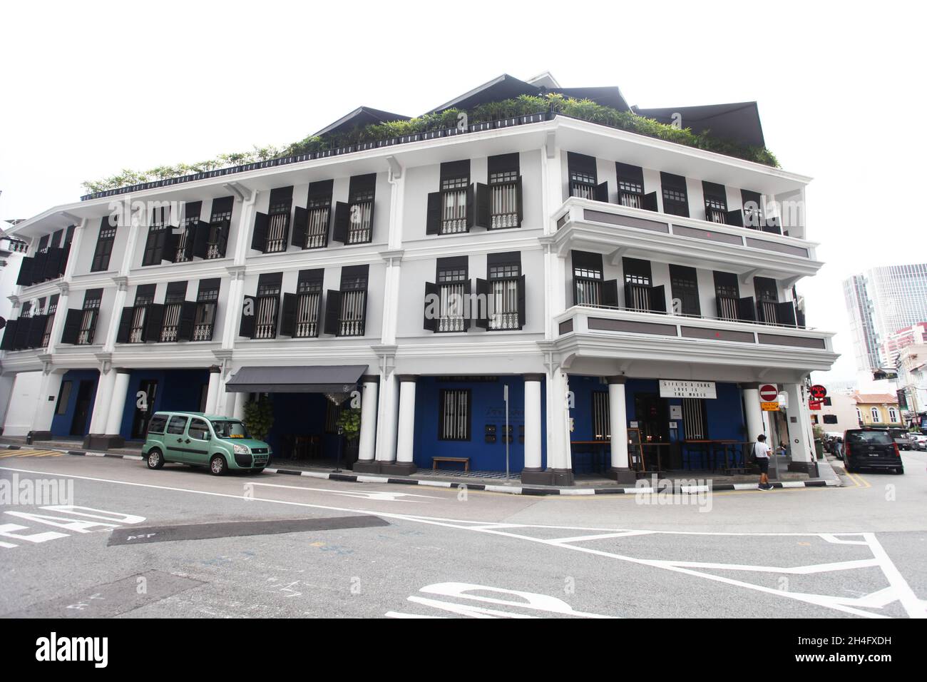 Ann Siang House su Ann Siang Road, e vecchio edificio coloniale a Chinatown, Singapore. Foto Stock