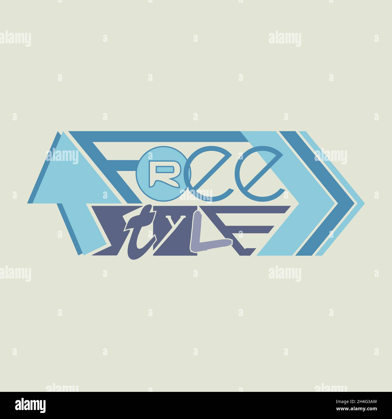 Scritta grafica con la parola 'Freestyle' per maglietta e altri abiti. Modalità colore CMYK Illustrazione Vettoriale