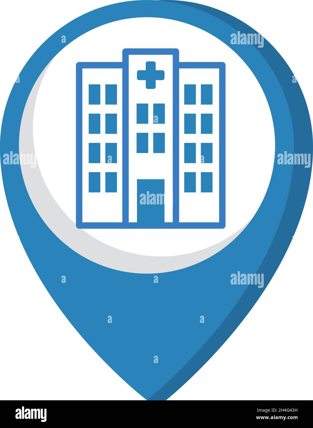 ospedale in posizione pin Illustrazione Vettoriale