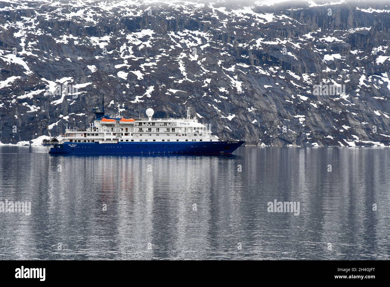 M'V Sea Spirit (Poseidon Expeditions) crociere costa della Groenlandia Foto Stock