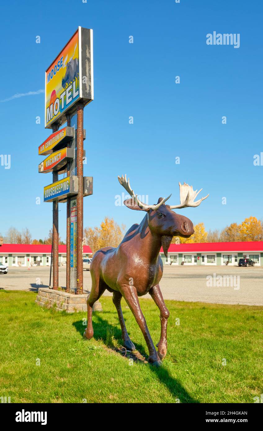 Il Moose Motel è un semplice motel situato a Smooth Rock Falls, Ontario, Canada. Foto Stock