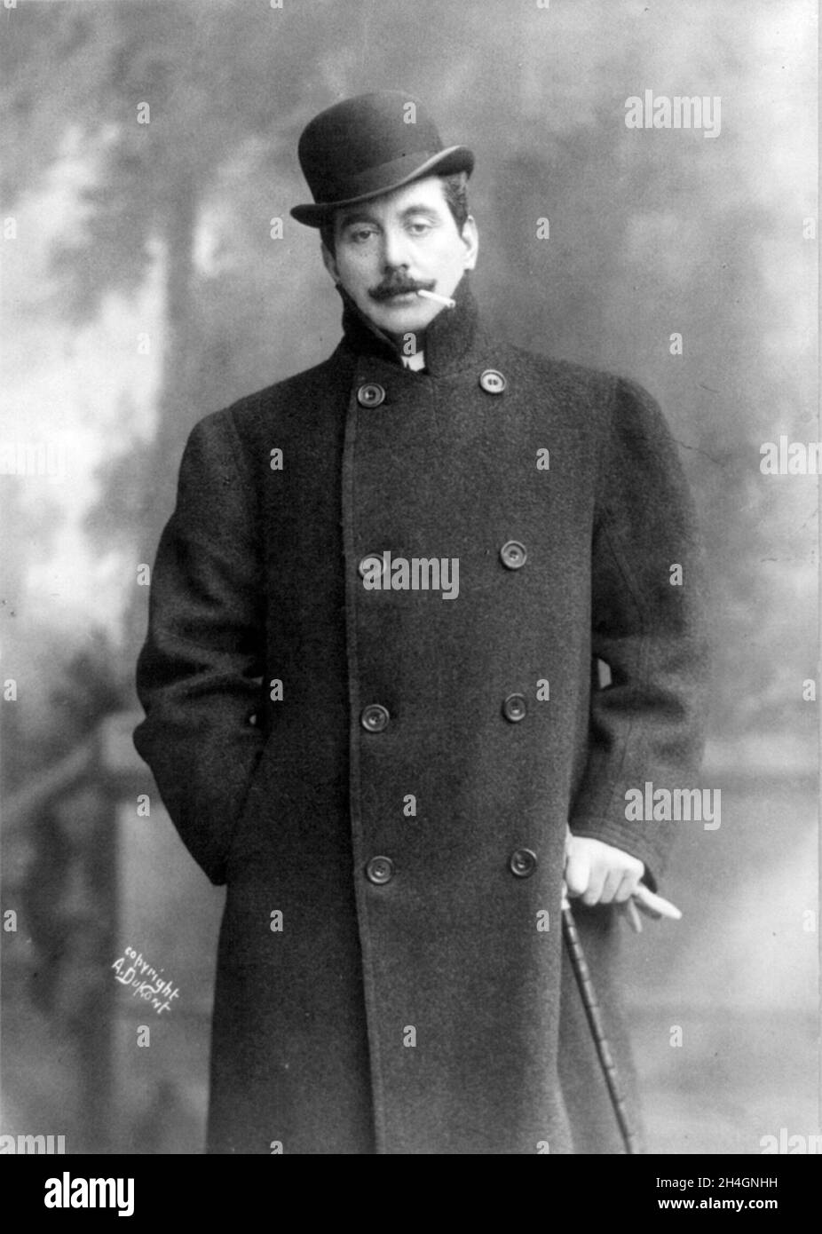 Ritratto del compositore italiano Giacomo Puccini Foto Stock