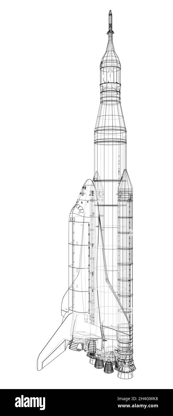 Navetta per il trasporto di razzi Illustrazione Vettoriale