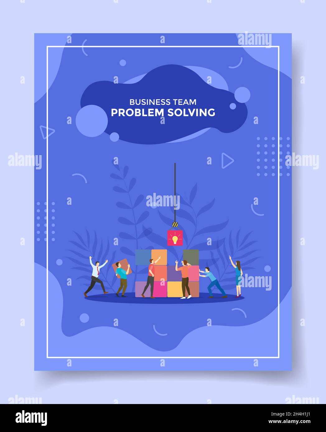 concetto di risoluzione dei problemi per il modello di banner, volantini, libri e illustrazione vettoriale della copertina della rivista Foto Stock