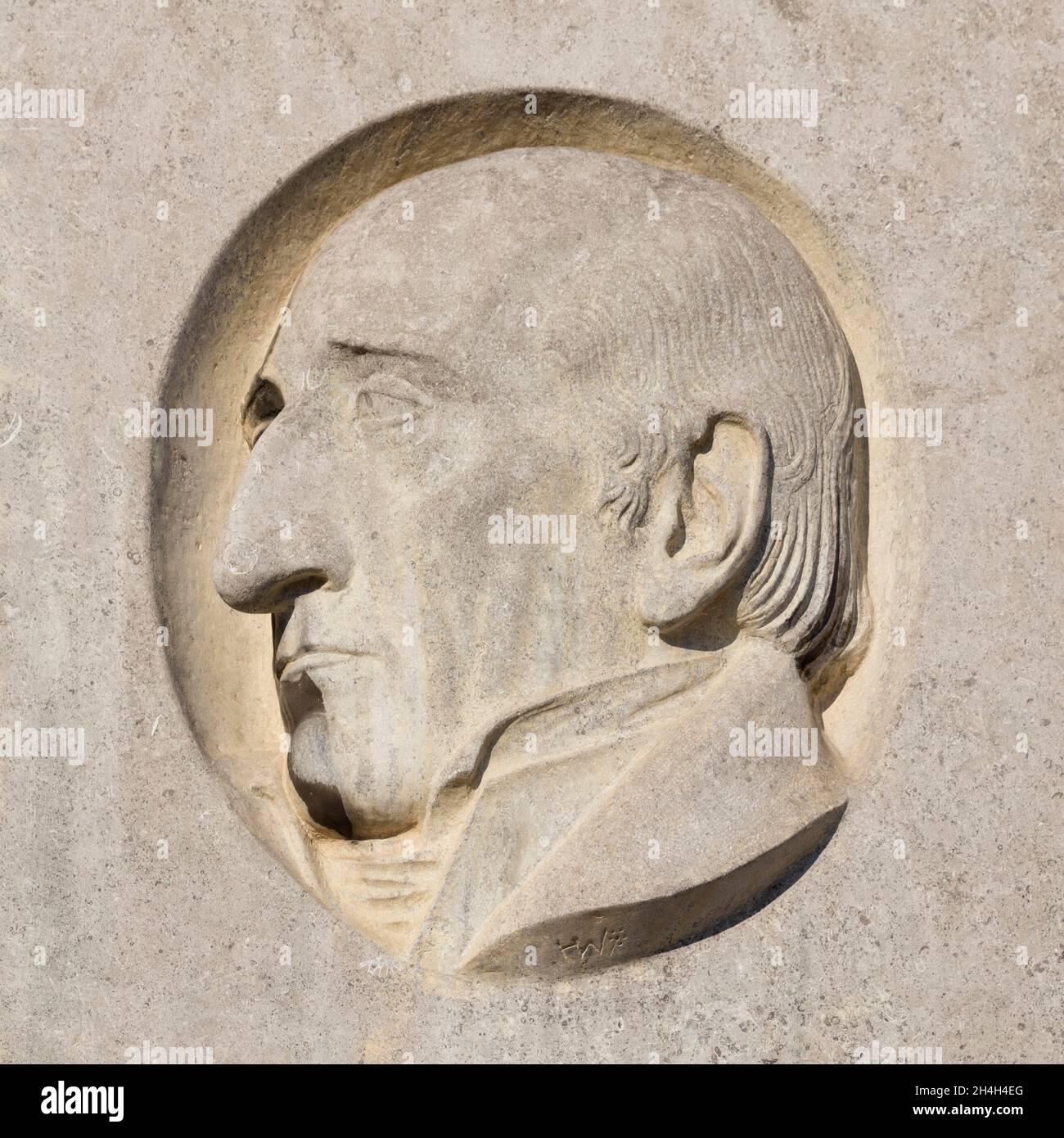 Heinrich Friedrich Karl vom und zum Stein, Relief, Francoforte sul meno, Assia, Germania Foto Stock