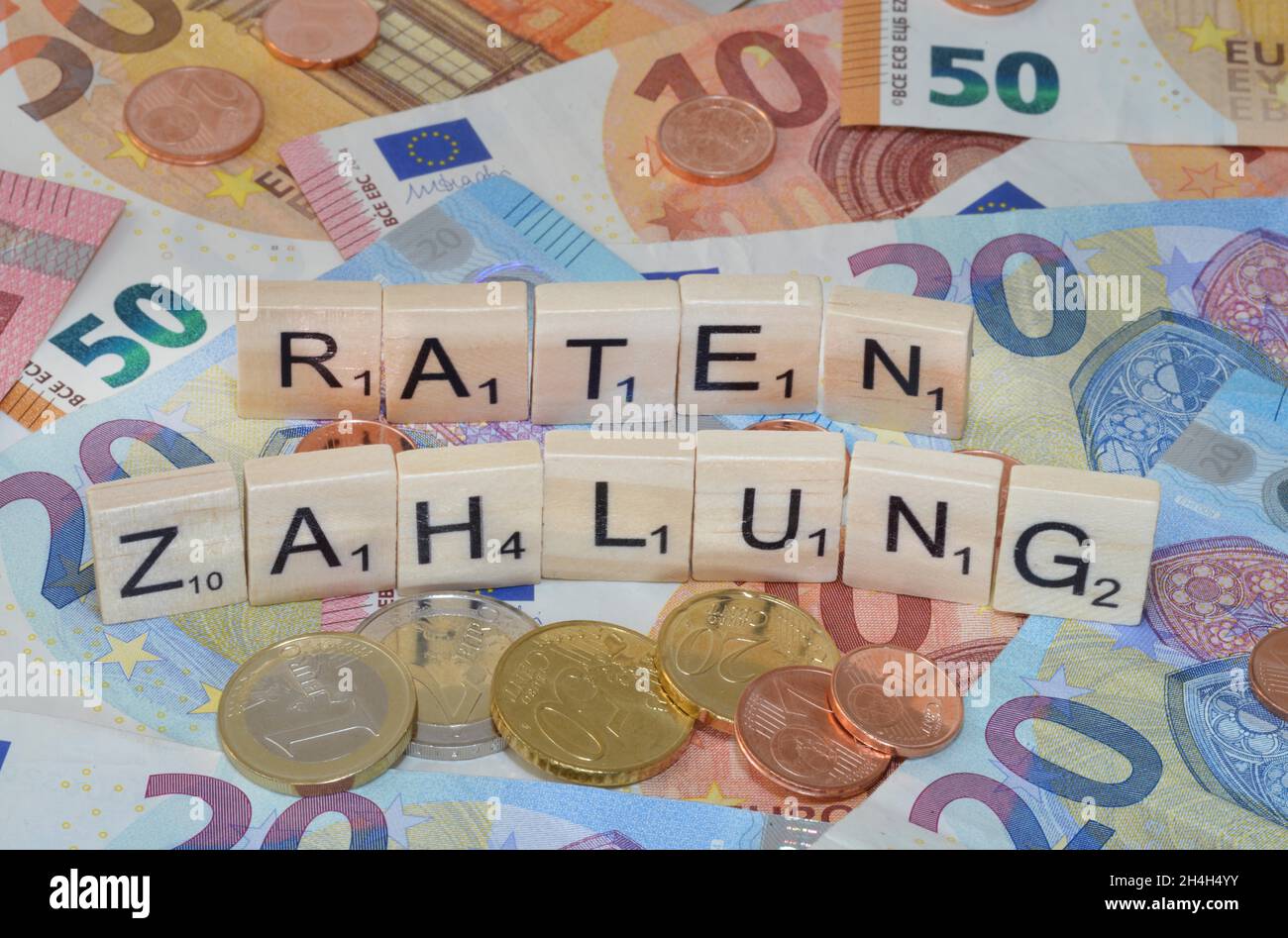 Pagamento rateale a termine economico Foto Stock