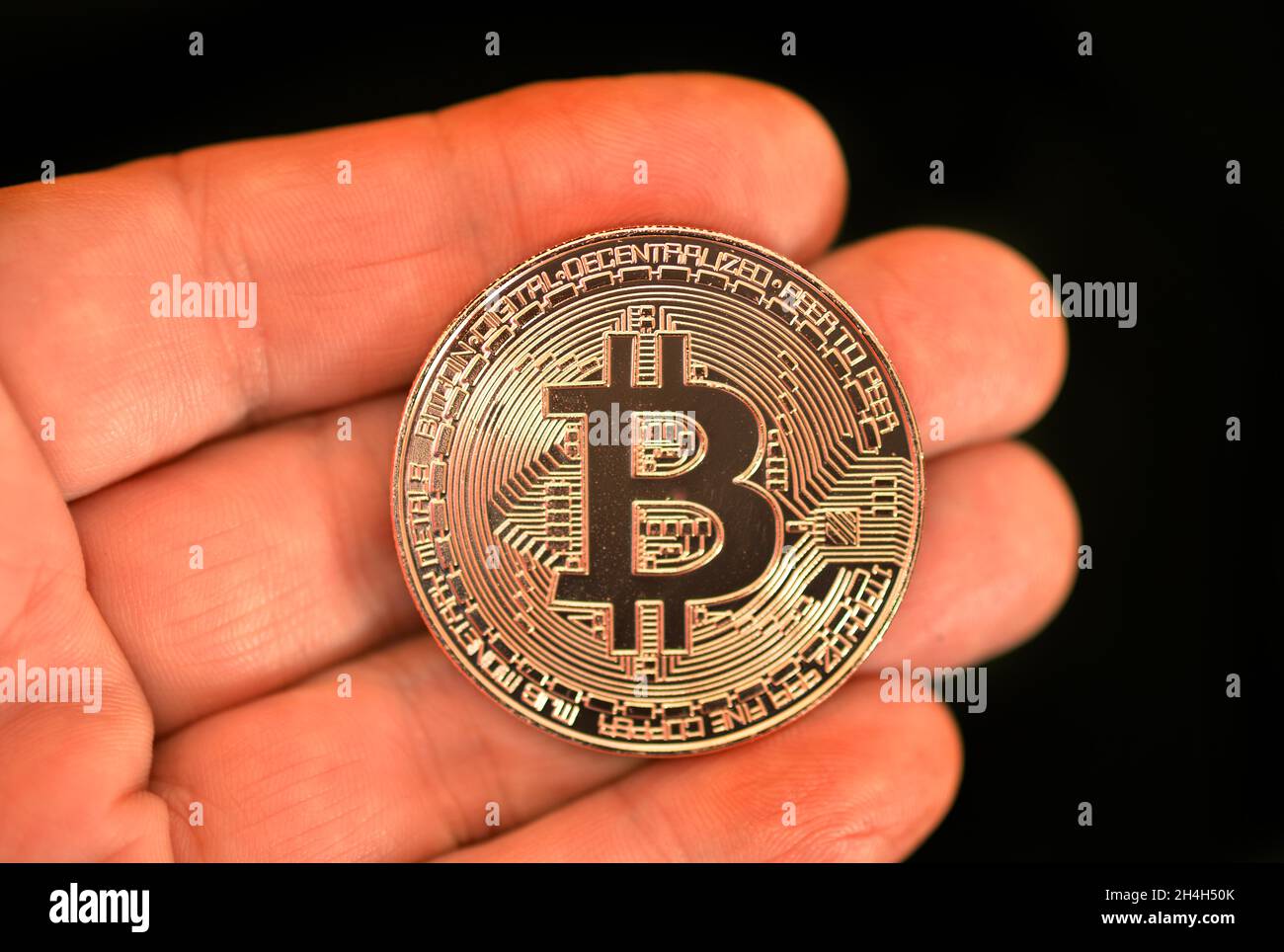 Moneta Bitcoin Foto Stock