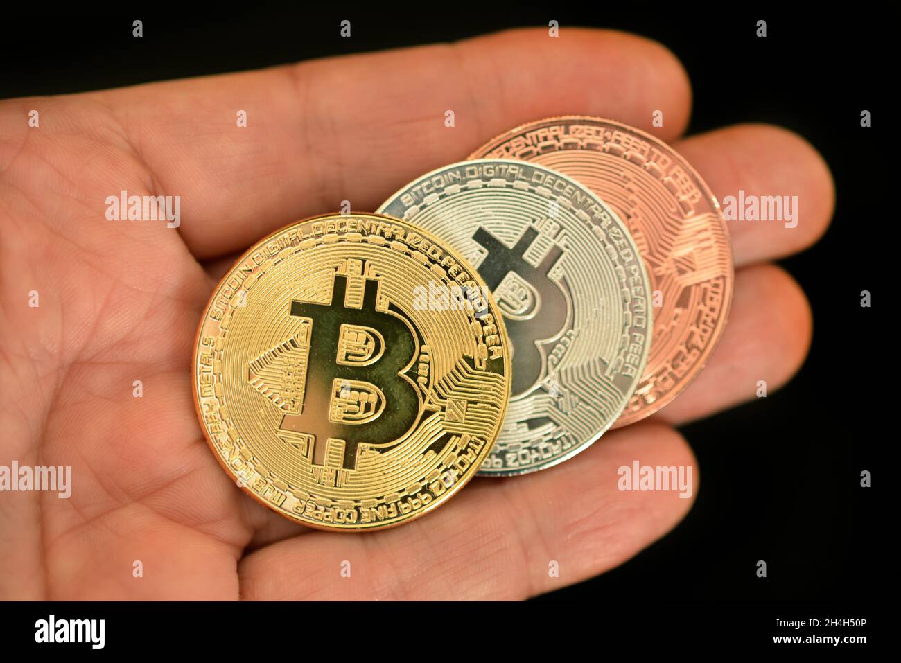 Bitcoin monete Foto Stock