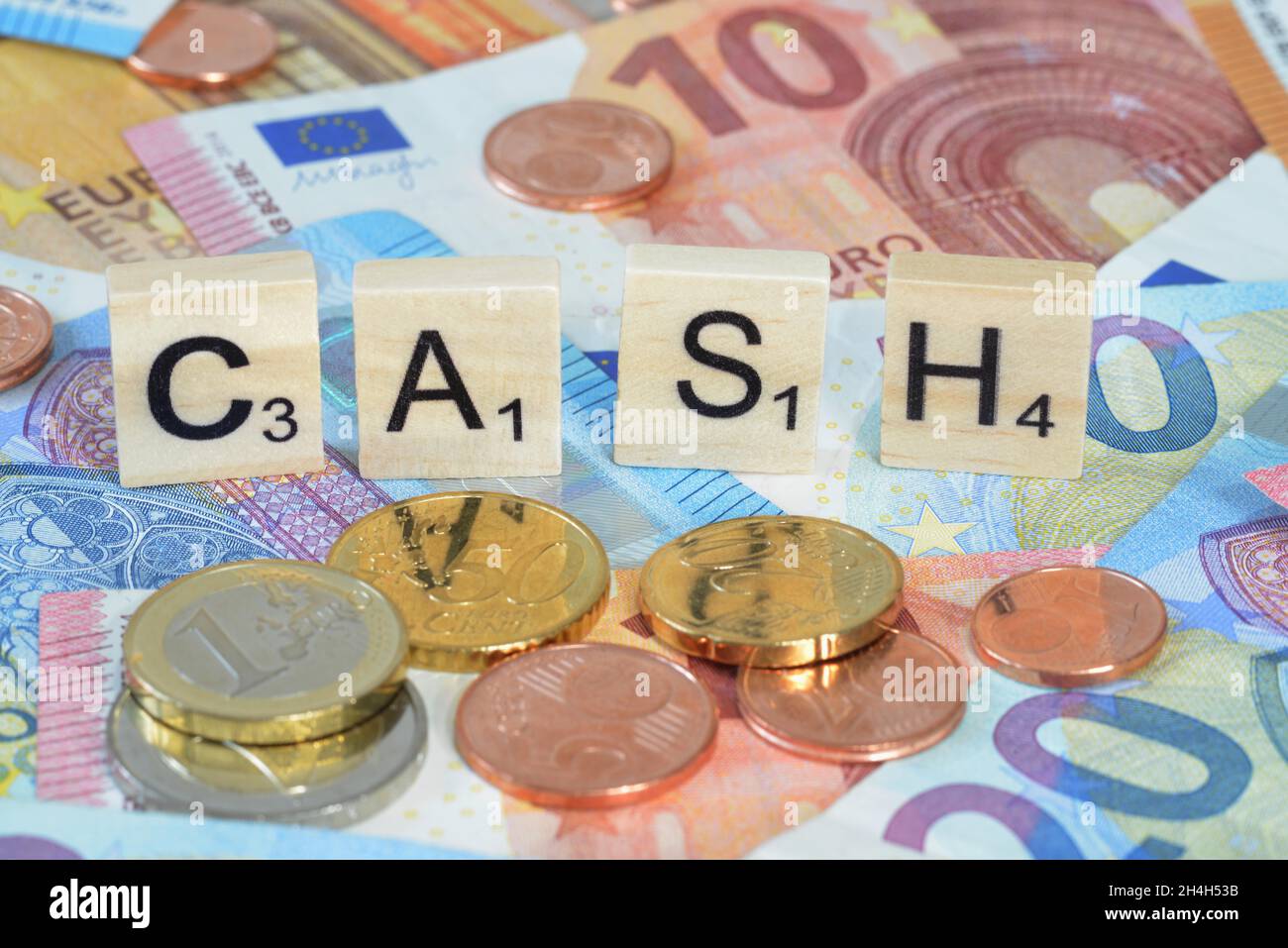 Foto simbolo termine economico Cash Foto Stock
